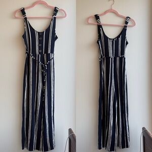 Navy And white stripe jumpsuit